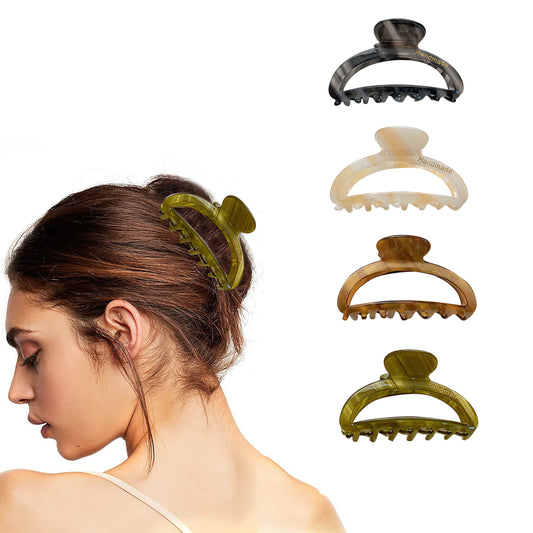 BSCI Audited Factory  Cellulose acetate Hollow Half Circle 3.2"Hair claw clips with Elegant Design for Back-of-Head Updo Shark Clip Ponytail Hair Grip with Sophisticated Design hair clips