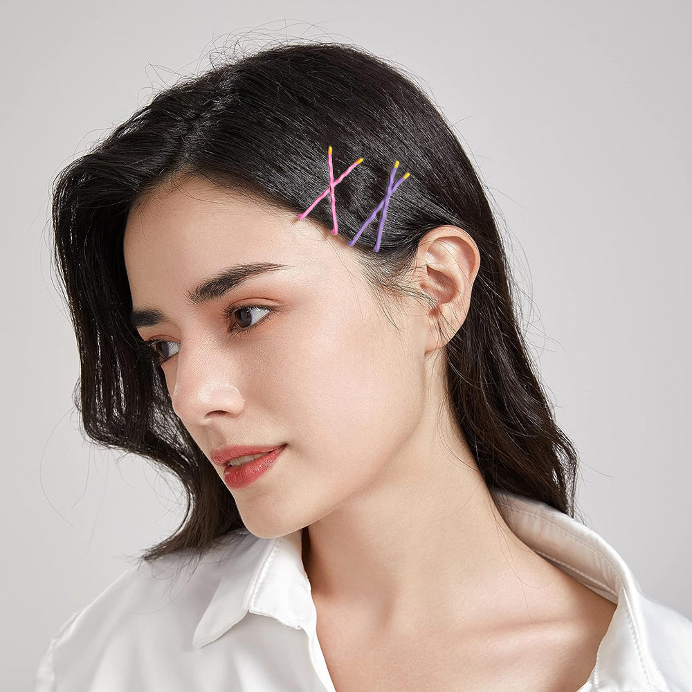BSCI Audited Factory  12Pcs/Set Korea Matches Head Hairpins Wavy Hair Clips Candy Color Bobby Hair Pins Colorful Metal Barrettes For Women Girls
