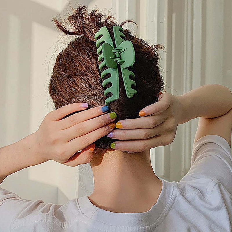 BSCI Audited Factory Matte Plastic 8 Pcs New Matching Frosted Nonslip Hair Claw Clips Jaw Clips Hair Clamps For Lady