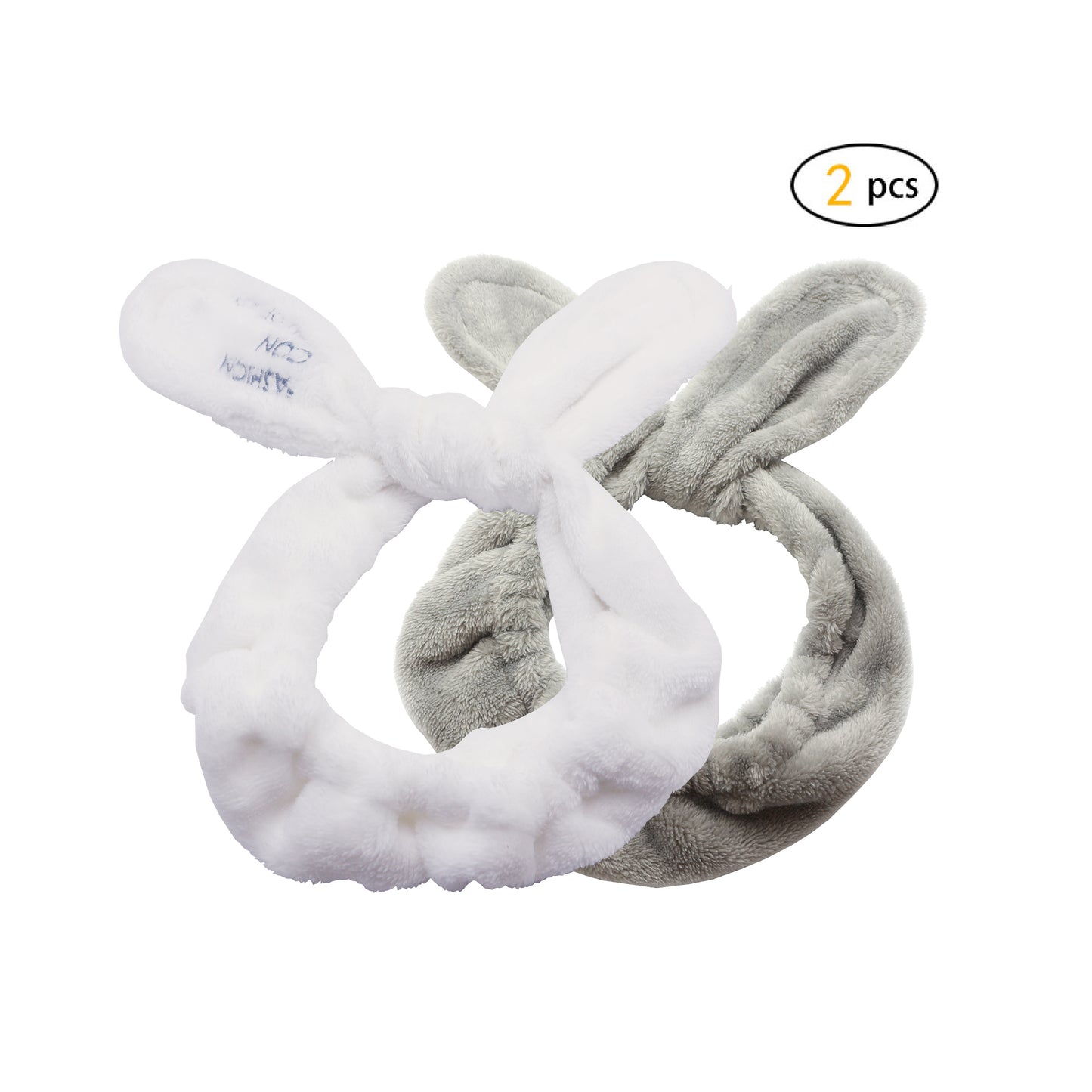 BSCI Audited Factory Hair Band for Washing Face, Soft Coral Fleece Hairlace Rabbit Ear Shape Makeup Headband
