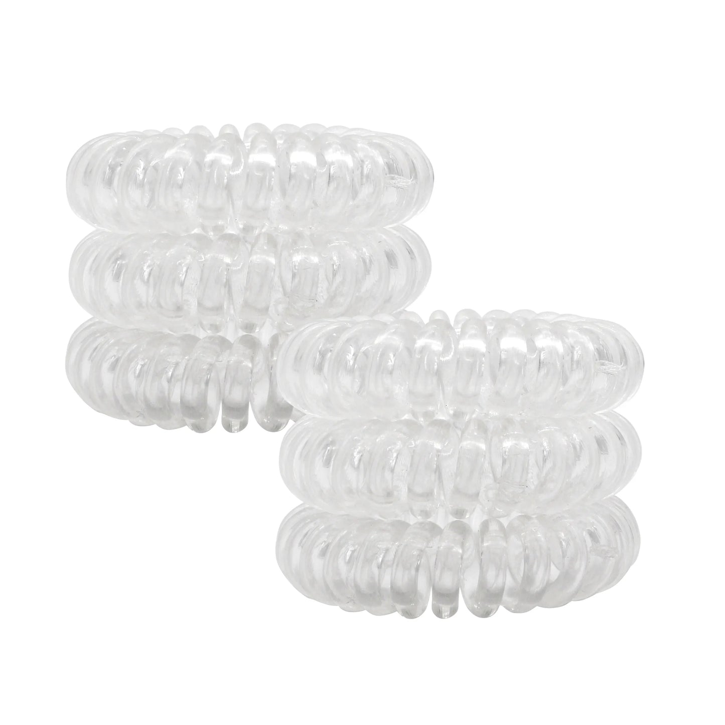 BSCI Audited Factory 4cm Mixed Colour 6pcs Plastic Telephone Cord Hair Tie coil tie Holder no damage for hair