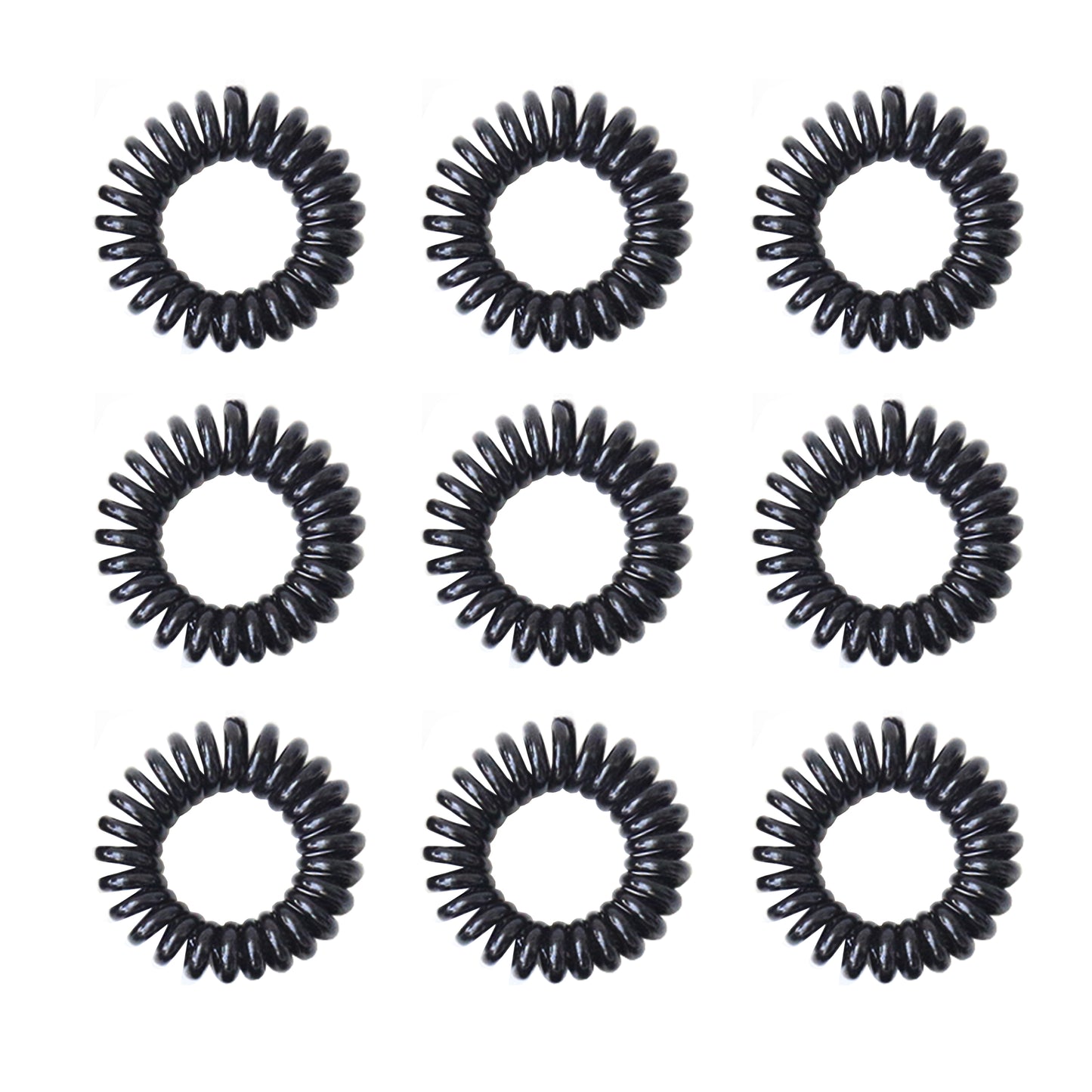 BSCI Audited Factory 4cm Mixed Colour 6pcs Plastic Telephone Cord Hair Tie coil tie Holder no damage for hair