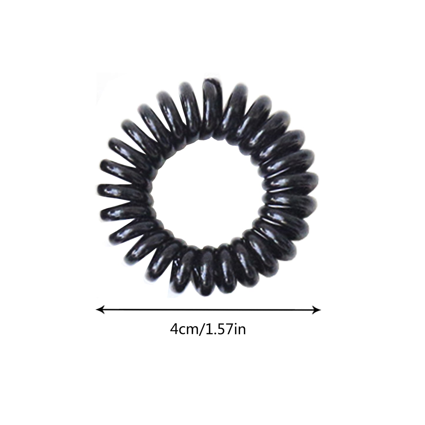 BSCI Audited Factory 4cm Mixed Colour 6pcs Plastic Telephone Cord Hair Tie coil tie Holder no damage for hair