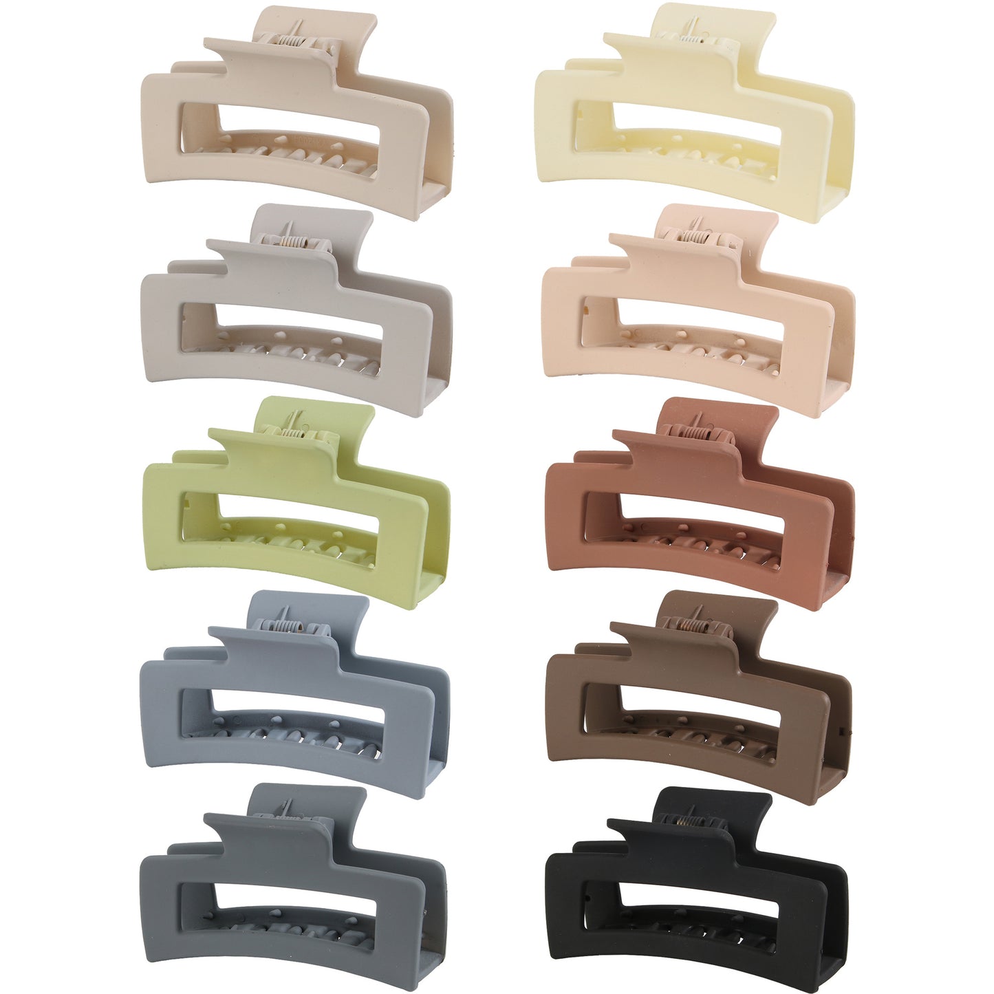 BSCI Audited Factory Matte Plastic 8 Pcs New Matching Frosted Nonslip Hair Claw Clips Jaw Clips Hair Clamps For Lady