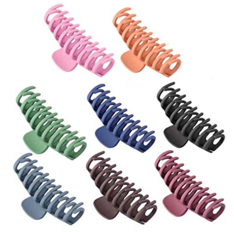 BSCI Audited Factory Matte Plastic 8 Pcs New Matching Frosted Nonslip Hair Claw Clips Jaw Clips Hair Clamps For Lady