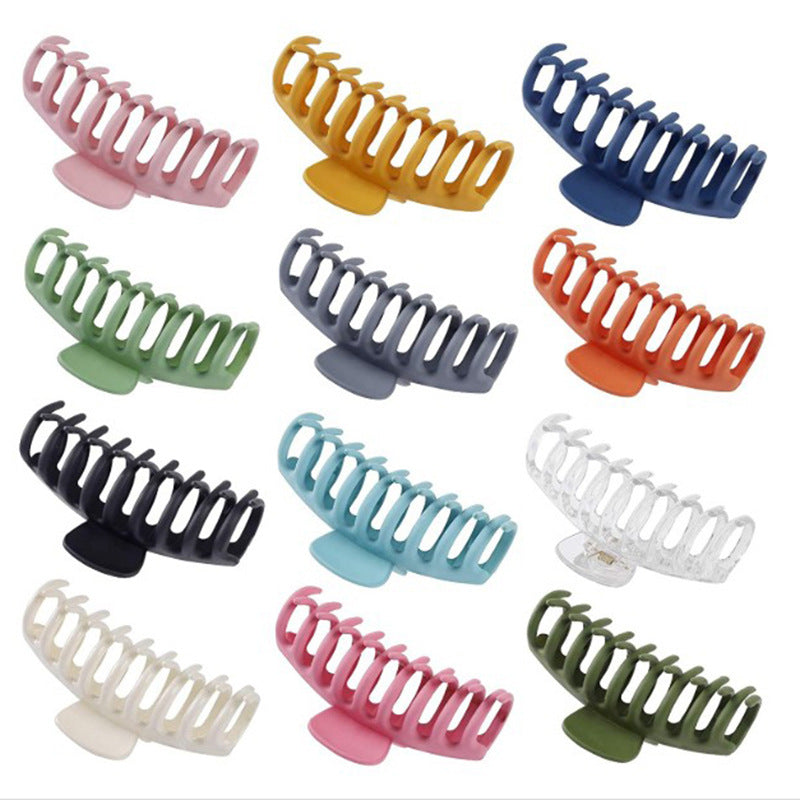 BSCI Audited Factory Matte Plastic 8 Pcs New Matching Frosted Nonslip Hair Claw Clips Jaw Clips Hair Clamps For Lady