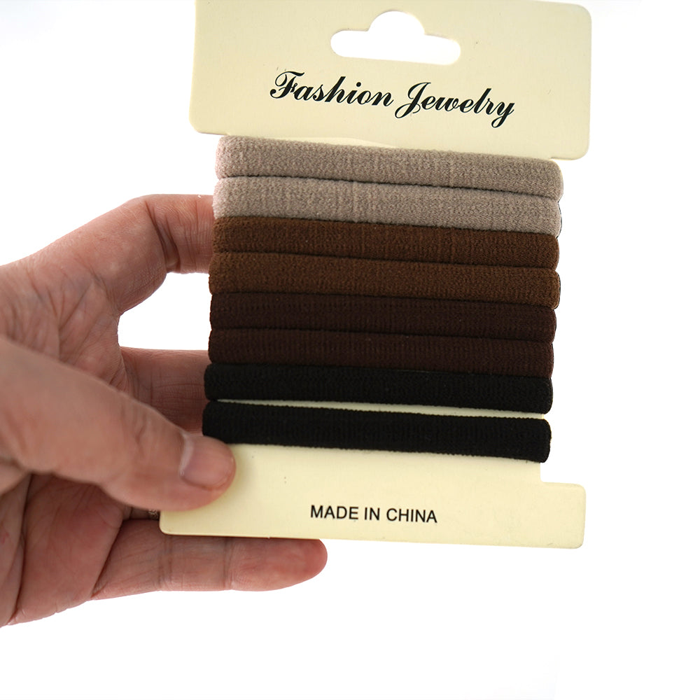 Bsci Audited Factory Popular 4.5Cm black and brown Nylon High Stretch Hair Ties